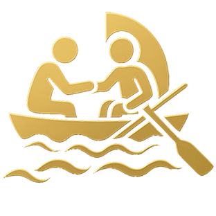 paluba kocábky-s veslem v ruce